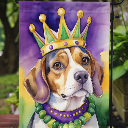 Beagle King of Mardi Gras Garden Flag