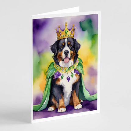 Bernese Mountain Dog King of Mardi Gras Greeting Cards Pack of 8