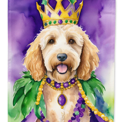 Goldendoodle King of Mardi Gras House Flag