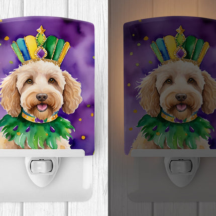 Labradoodle King of Mardi Gras Ceramic Night Light