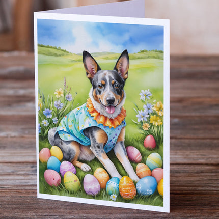 Australian Cattle Dog Easter Egg Hunt Greeting Cards Pack of 8