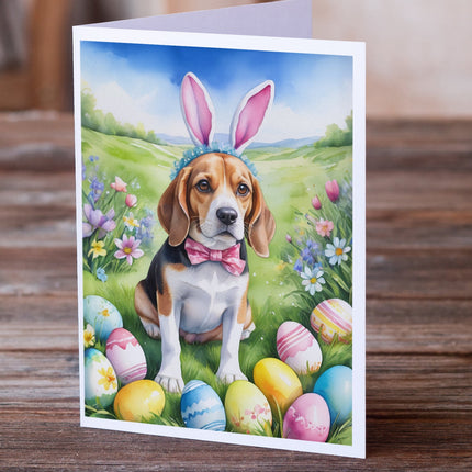 Beagle Easter Egg Hunt Greeting Cards Pack of 8