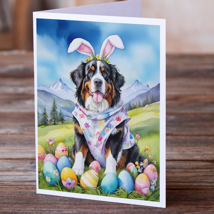 Bernese Mountain Dog Easter Egg Hunt Greeting Cards Pack of 8