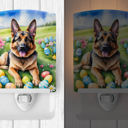 German Shepherd Easter Egg Hunt Ceramic Night Light