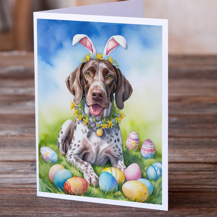 German Shorthaired Pointer Easter Egg Hunt Greeting Cards Pack of 8