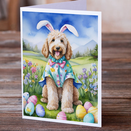 Goldendoodle Easter Egg Hunt Greeting Cards Pack of 8