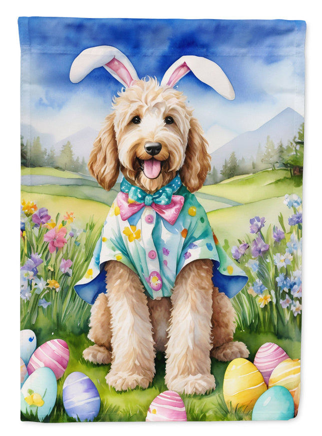 Goldendoodle Easter Egg Hunt Garden Flag