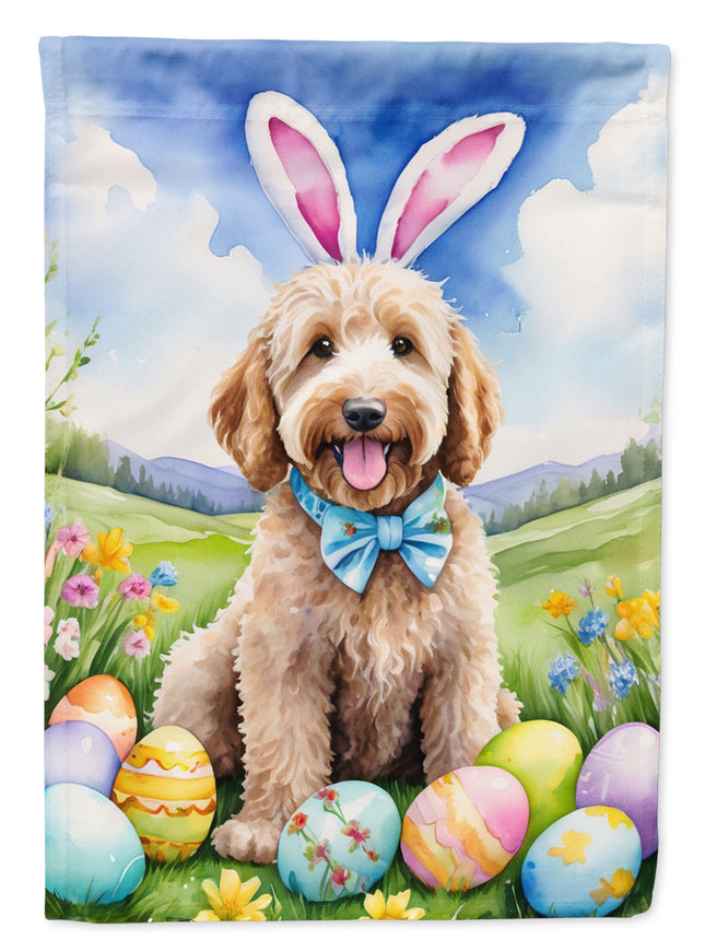 Goldendoodle Easter Egg Hunt Garden Flag