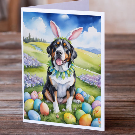 Greater Swiss Mountain Dog Easter Egg Hunt Greeting Cards Pack of 8