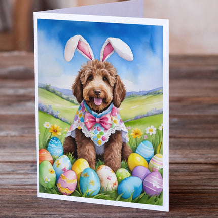 Labradoodle Easter Egg Hunt Greeting Cards Pack of 8