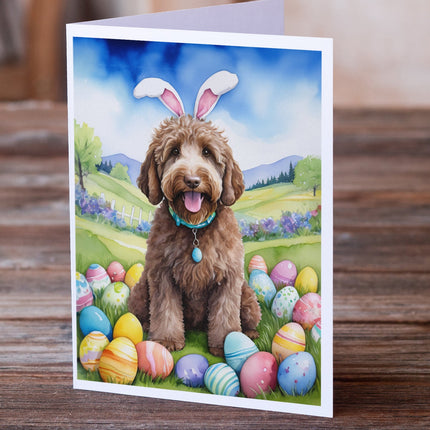 Labradoodle Easter Egg Hunt Greeting Cards Pack of 8