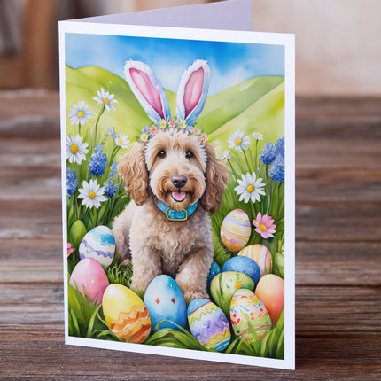 Labradoodle Easter Egg Hunt Greeting Cards Pack of 8