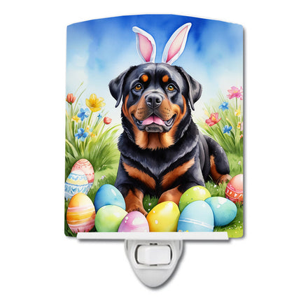 Rottweiler Easter Egg Hunt Ceramic Night Light