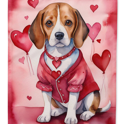 Beagle My Valentine House Flag