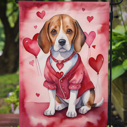 Beagle My Valentine Garden Flag