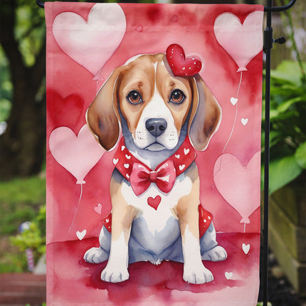 Beagle My Valentine Garden Flag