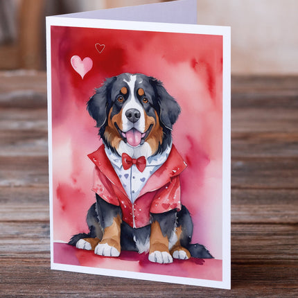 Bernese Mountain Dog My Valentine Greeting Cards Pack of 8