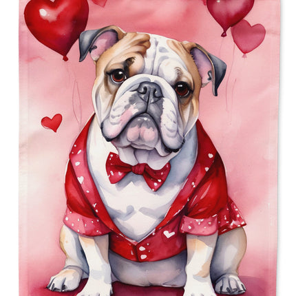 English Bulldog My Valentine House Flag