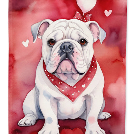 English Bulldog My Valentine House Flag