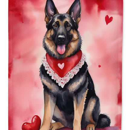 German Shepherd My Valentine House Flag