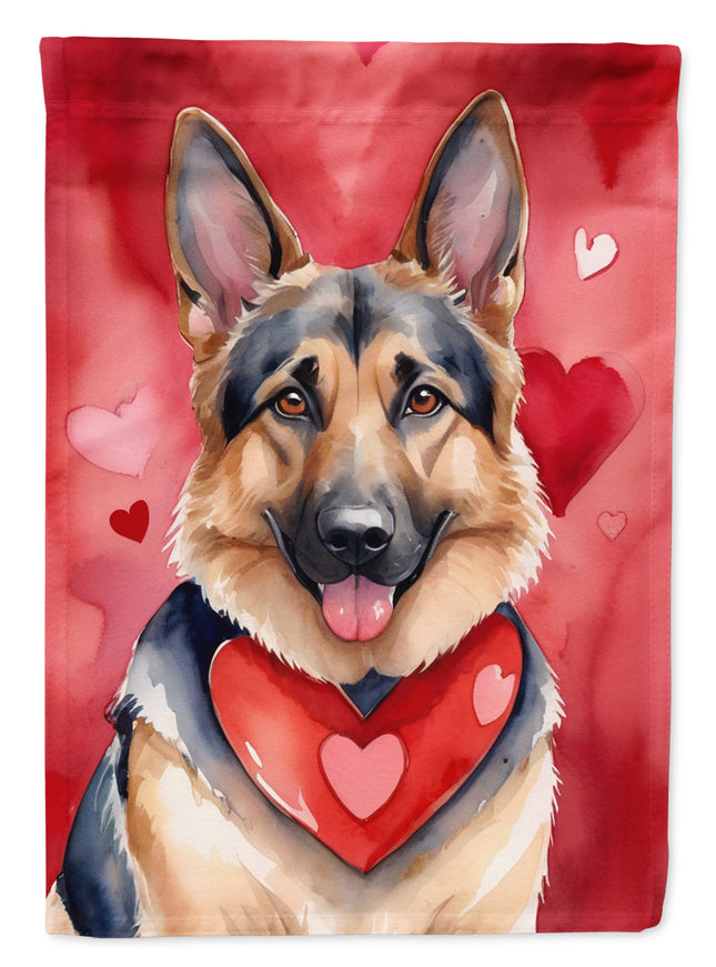 German Shepherd My Valentine Garden Flag