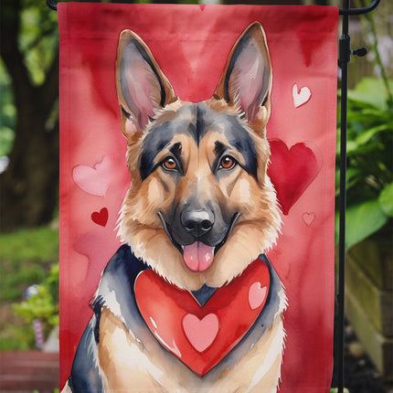 German Shepherd My Valentine Garden Flag