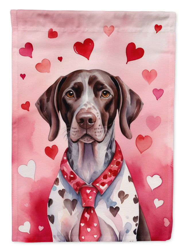 German Shorthaired Pointer My Valentine House Flag