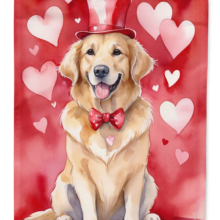 Golden Retriever My Valentine House Flag