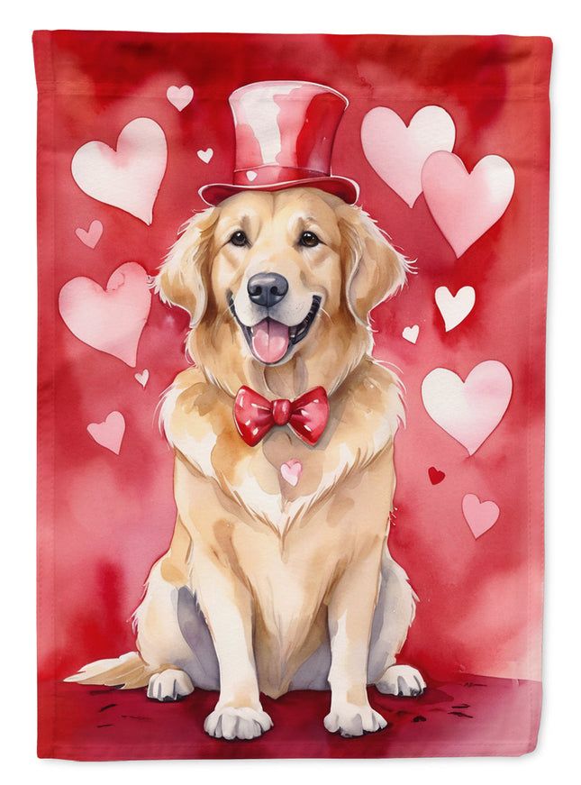 Golden Retriever My Valentine House Flag