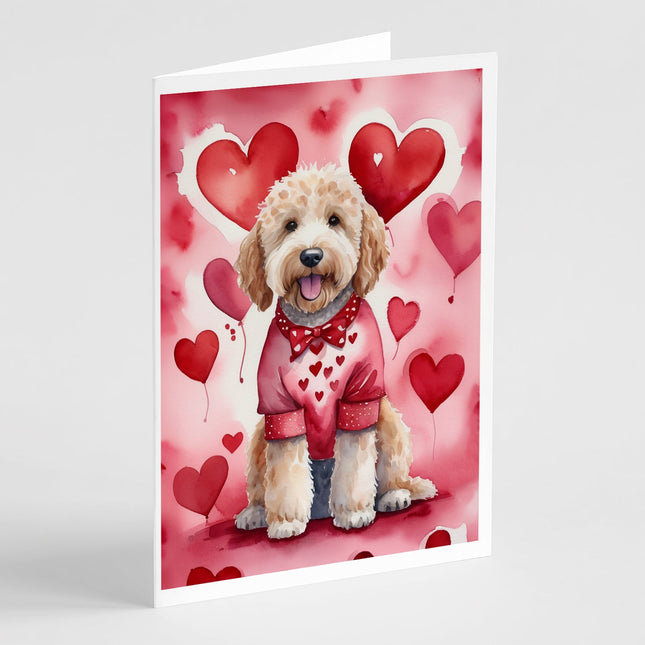 Goldendoodle My Valentine Greeting Cards Pack of 8