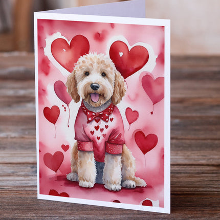 Goldendoodle My Valentine Greeting Cards Pack of 8