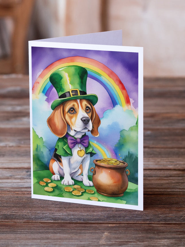 Beagle St Patrick's Day Greeting Cards Pack of 8