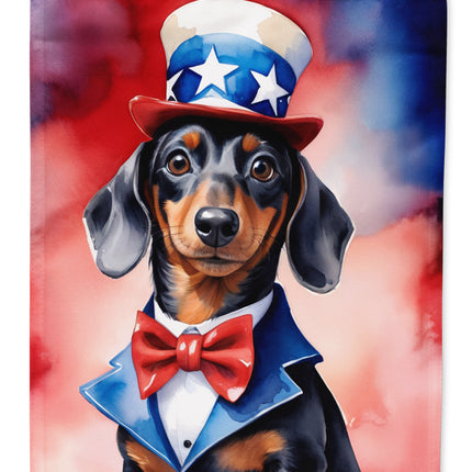 Dachshund Patriotic American House Flag