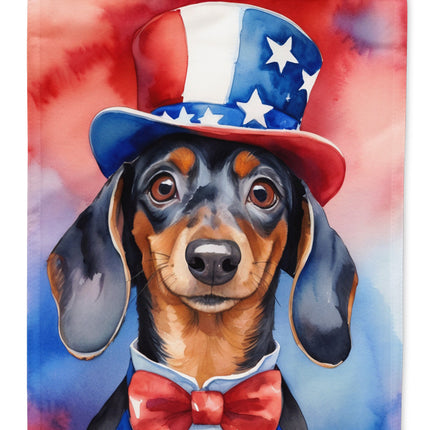 Dachshund Patriotic American House Flag