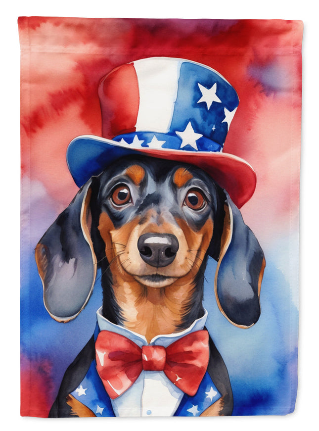 Dachshund Patriotic American Garden Flag