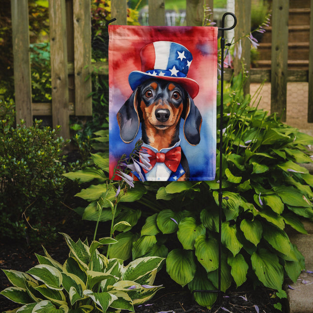 Dachshund Patriotic American Garden Flag