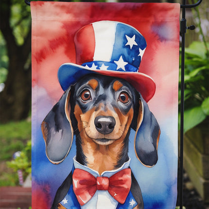 Dachshund Patriotic American Garden Flag