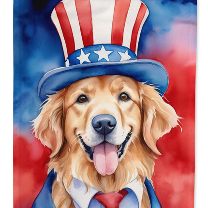 Golden Retriever Patriotic American Garden Flag