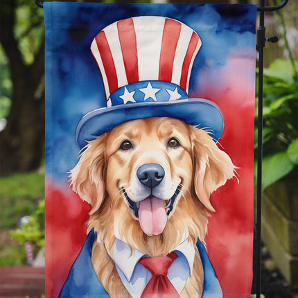 Golden Retriever Patriotic American Garden Flag