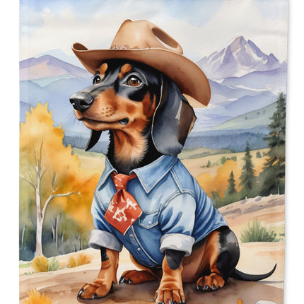Dachshund Cowboy Welcome Garden Flag