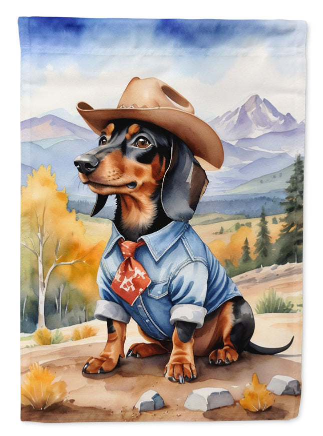 Dachshund Cowboy Welcome Garden Flag