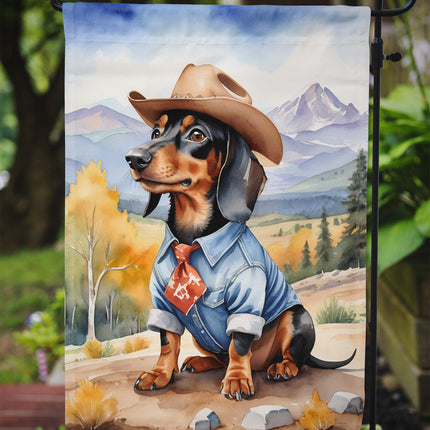 Dachshund Cowboy Welcome Garden Flag