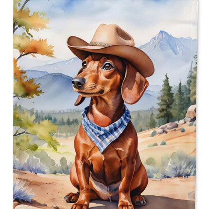 Dachshund Cowboy Welcome House Flag