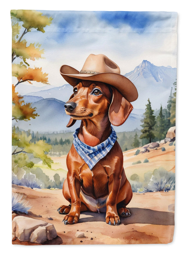 Dachshund Cowboy Welcome House Flag