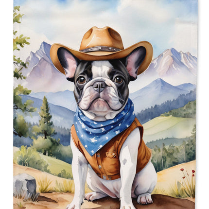 French Bulldog Cowboy Welcome House Flag