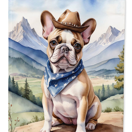 French Bulldog Cowboy Welcome Garden Flag