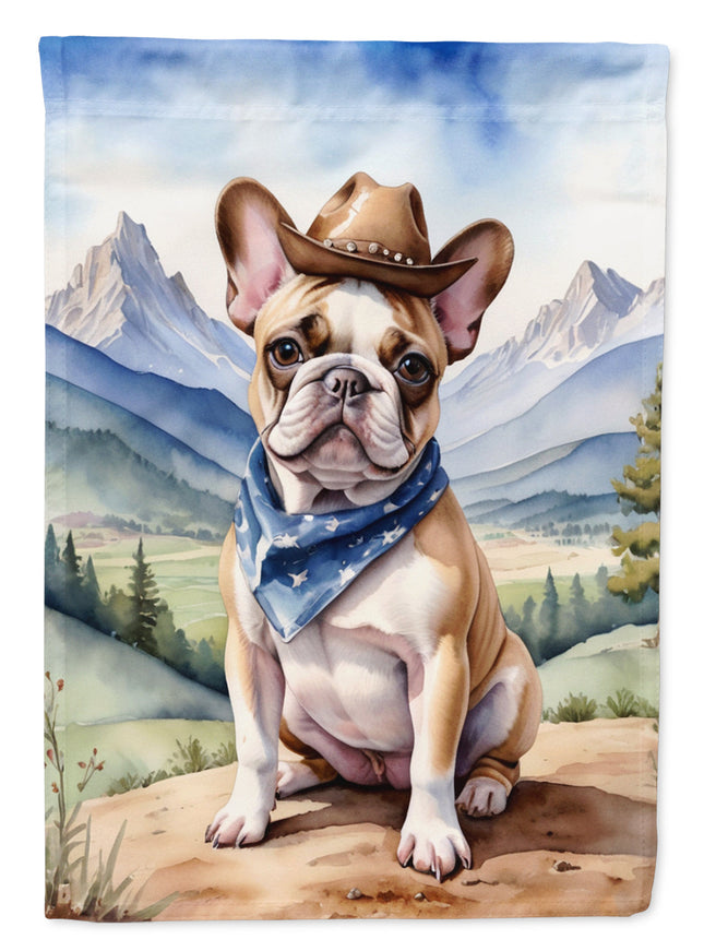 French Bulldog Cowboy Welcome Garden Flag