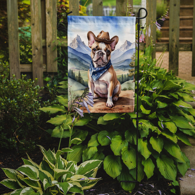 French Bulldog Cowboy Welcome Garden Flag