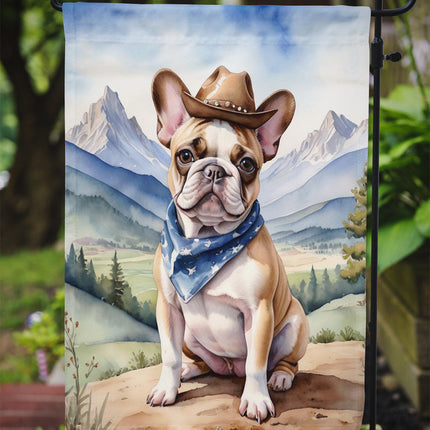 French Bulldog Cowboy Welcome Garden Flag