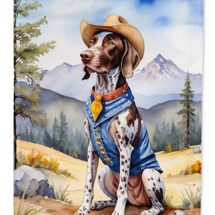 German Shorthaired Pointer Cowboy Welcome House Flag